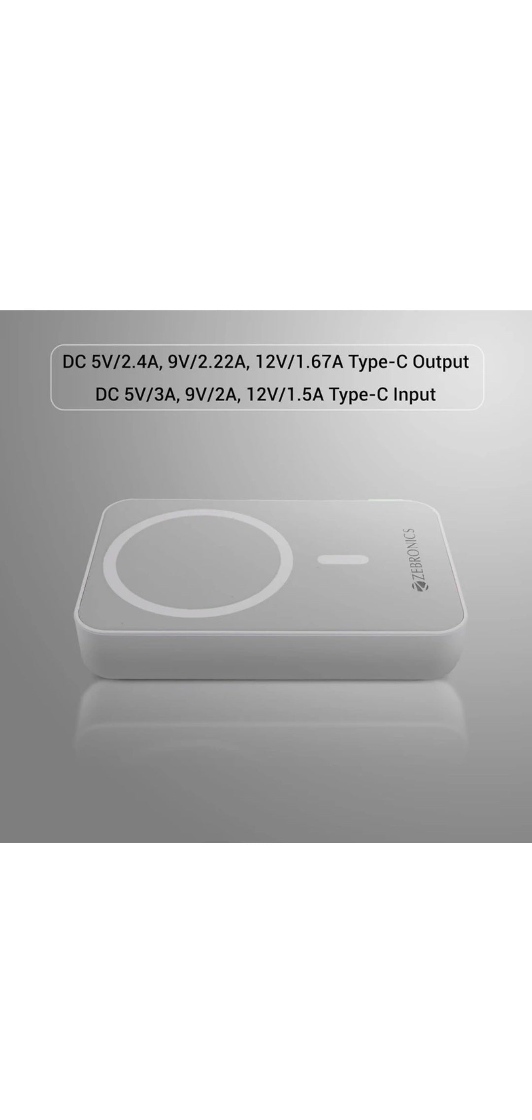 zebronics wireless power bank 10000mah