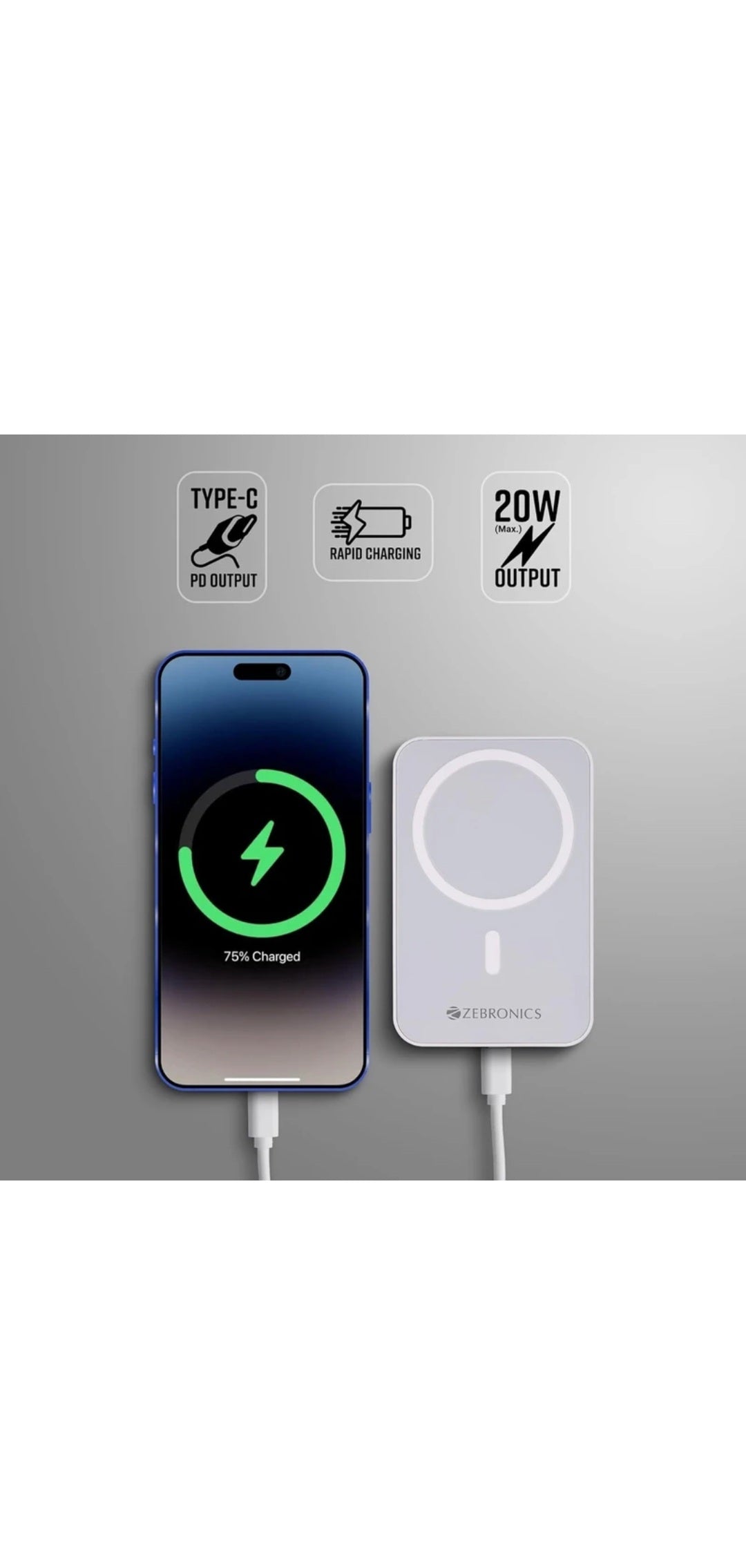 zebronics wireless power bank 10000mah